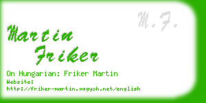 martin friker business card